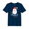 BYFT Threads Large Navy Blue Polycotton T-Shirt - Christmas "Santa's Favorite" Printed Design, Premium Holiday Collection