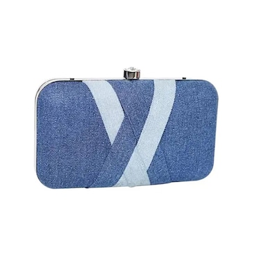 The Purani Jeans Artistic &amp; Elegant Denim Clutch, "Blue" Multi-purpose Bag (Set of 01)