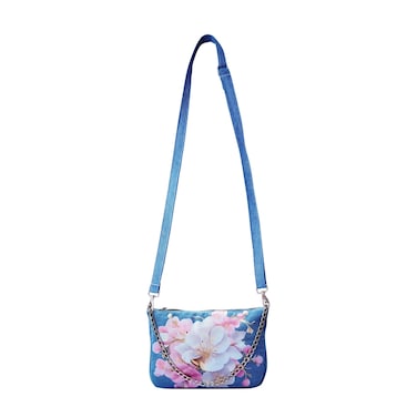 The Purani Jeans Artistic &amp; Elegant Denim Crossbody Bag, "Blue" Multi-purpose Bag (Set of 01)