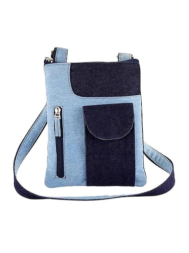 The Purani Jeans Artistic &amp; Elegant Denim Sling Bag, "Blue" Multi-purpose Bag (Set of 01)