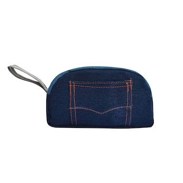 The Purani Jeans Artistic &amp; Elegant Denim Pouch, "Blue" Multi-purpose Bag (Set of 01)