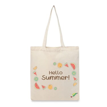 BYFT Tote Bag - Hello Summer Printed Stylish Carry-All Cotton Bag Set of 01