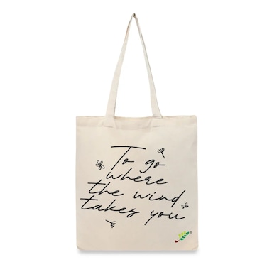 BYFT Tote Bag - To Go Where the wind takes you Printed Stylish Carry-All Cotton Bag Set of 01