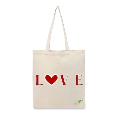 BYFT Tote Bag - Love Printed Stylish Carry-All Cotton Bag Set of 01