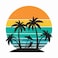 BYFT Tote Bag - Sunset &amp; Palms Printed Stylish Carry-All Cotton Bag Set of 01