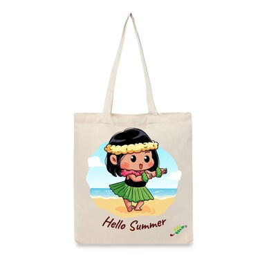 BYFT Tote Bag - Little Island Dancer Printed Stylish Carry-All Cotton Bag Set of 01