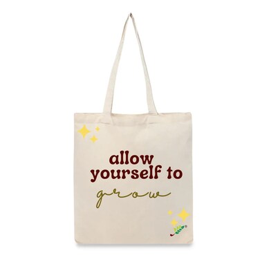 BYFT Tote Bag - Allow yourself to grow Printed Stylish Carry-All Cotton Bag Set of 01