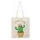 BYFT Tote Bag - Happy Cactus Printed Stylish Carry-All Cotton Bag Set of 01
