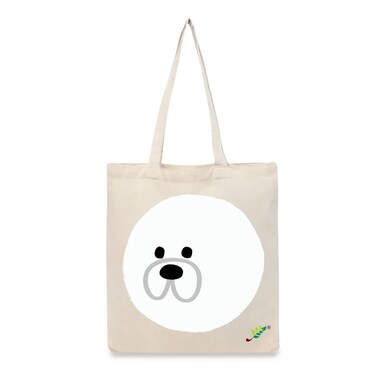 BYFT Tote Bag - Mochi Dog Printed Stylish Carry-All Cotton Bag Set of 01