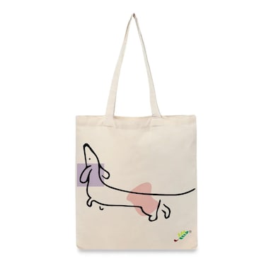 BYFT Tote Bag - The Stretch Sketch Printed Stylish Carry-All Cotton Bag Set of 01