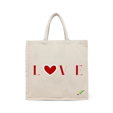 BYFT Tote Bag - Love  Printed Stylish Carry-All Cotton Canvas Bag Set of 01