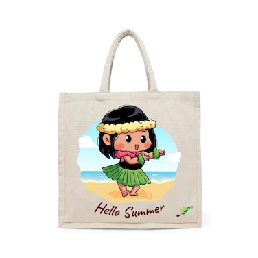 BYFT Tote Bag - Little Island Dancer  Printed Stylish Carry-All Cotton Canvas Bag Set of 01