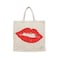 BYFT Tote Bag - Red Lip Signature  Printed Stylish Carry-All Cotton Canvas Bag Set of 01