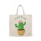 BYFT Tote Bag - Happy Cactus  Printed Stylish Carry-All Cotton Canvas Bag Set of 01
