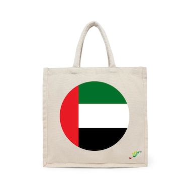 BYFT Tote Bag - UAE Flag  Printed Stylish Carry-All Cotton Canvas Bag Set of 01