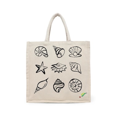 BYFT Tote Bag - Ocean Gems  Printed Stylish Carry-All Cotton Canvas Bag Set of 01