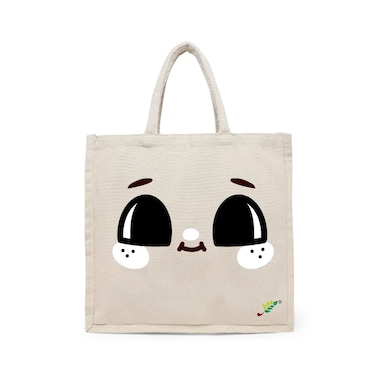 BYFT Tote Bag - Cute Wide-Eyed  Printed Stylish Carry-All Cotton Canvas Bag Set of 01