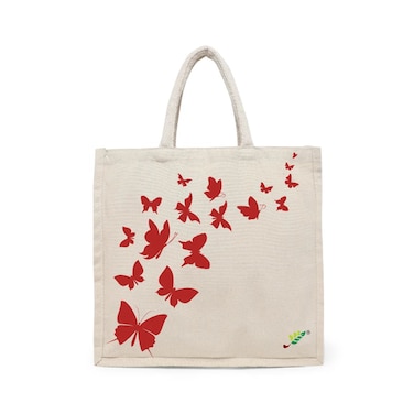 BYFT Tote Bag - Butterfly  Printed Stylish Carry-All Cotton Canvas Bag Set of 01