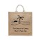 BYFT Tote Bag - The Beach is Calling Printed Stylish Carry-All Laminated Jute Bag With Gusset Set of 01