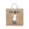 BYFT Tote Bag - Hi Meow Printed Stylish Carry-All Laminated Jute Bag With Gusset Set of 01
