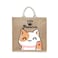 BYFT Tote Bag - Stay Pawsitive Printed Stylish Carry-All Laminated Jute Bag With Gusset Set of 01
