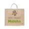 BYFT Tote Bag - But First Matcha Printed Stylish Carry-All Laminated Jute Bag With Gusset Set of 01