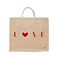 BYFT Tote Bag - Love Printed Stylish Carry-All Laminated Jute Bag With Gusset Set of 01