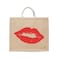BYFT Tote Bag - Red Lip Signature Printed Stylish Carry-All Laminated Jute Bag With Gusset Set of 01