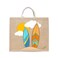 BYFT Tote Bag - Surfboards Printed Stylish Carry-All Laminated Jute Bag With Gusset Set of 01