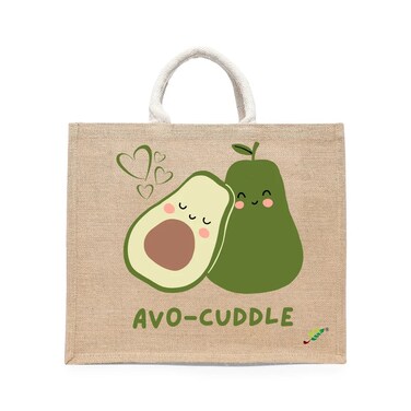 حقيبة BYFT - حقيبة جوت مصفحة أنيقة مطبوعة بطباعة Avo Cuddle مع مجموعة جوست من 01