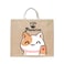 BYFT Tote Bag - Stay Pawsitive Printed Stylish Carry-All Laminated Jute Bag With Gusset Set of 01