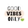 BYFT Tote Bag - Good Vibes Only Printed Stylish Carry-All Unlaminated Juco Bag Set of 01