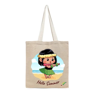 BYFT Tote Bag - Little Island Dancer Printed Stylish Carry-All Unlaminated Juco Bag Set of 01