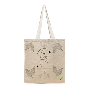 BYFT Tote Bag - Quiet Muse Printed Stylish Carry-All Unlaminated Juco Bag Set of 01