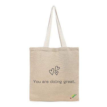 BYFT Tote Bag - You are doing great Printed Stylish Carry-All Unlaminated Juco Bag Set of 01
