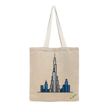 BYFT Tote Bag - Dubai Rise Printed Stylish Carry-All Unlaminated Juco Bag Set of 01