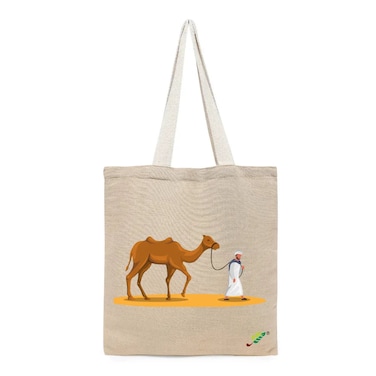 BYFT Tote Bag - The Desert Nomad Printed Stylish Carry-All Unlaminated Juco Bag Set of 01