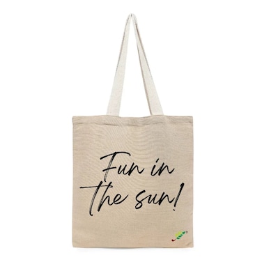 BYFT Tote Bag - Fun in the sun Printed Stylish Carry-All Unlaminated Juco Bag Set of 01
