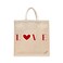 BYFT Tote Bag - Love Printed Stylish Carry-All Laminated Juco Bag With Gusset Set of 01