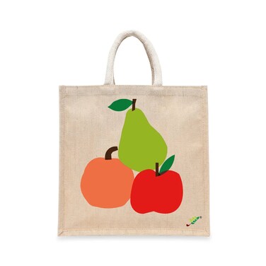 BYFT Tote Bag - Fruit Stack Printed Stylish Carry-All Laminated Juco Bag With Gusset Set of 01