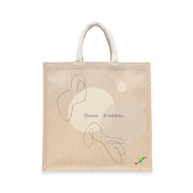 BYFT Tote Bag - Choose Kindness Printed Stylish Carry-All Laminated Juco Bag With Gusset Set of 01