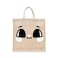 BYFT Tote Bag - Cute Wide-Eyed Printed Stylish Carry-All Laminated Juco Bag With Gusset Set of 01