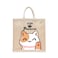 BYFT Tote Bag - Stay Pawsitive Printed Stylish Carry-All Laminated Juco Bag With Gusset Set of 01