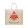 BYFT Tote Bag - Summer Watermelon Slice Printed Stylish Carry-All Laminated Juco Bag With Gusset Set of 01