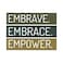 BYFT Tote Bag - Embrave, Embrace, Empower Printed Stylish Carry-All Laminated Juco Bag With Gusset Set of 01