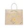 BYFT Tote Bag - Happy Flower Printed Stylish Carry-All Laminated Juco Bag With Gusset Set of 01