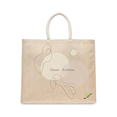 BYFT Tote Bag - Choose Kindness Printed Stylish Carry-All Laminated Juco Bag With Gusset Set of 01