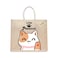 BYFT Tote Bag - Stay Pawsitive Printed Stylish Carry-All Laminated Juco Bag With Gusset Set of 01