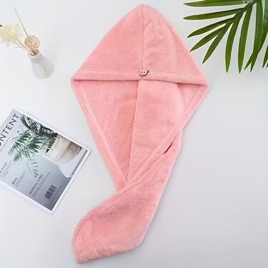 BYFT Spring Pink Microfiber Hair Towel, Quick-Dry, 40 x 60 Cm Set of 01