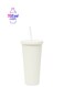 Pear White Water Bottle With Straw